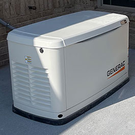 Eugene home Generac generator outside on a concrete slab