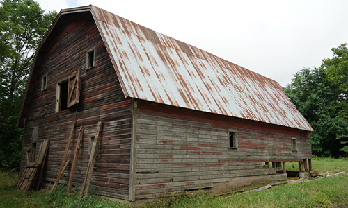 The Lawson barn from a side angle view